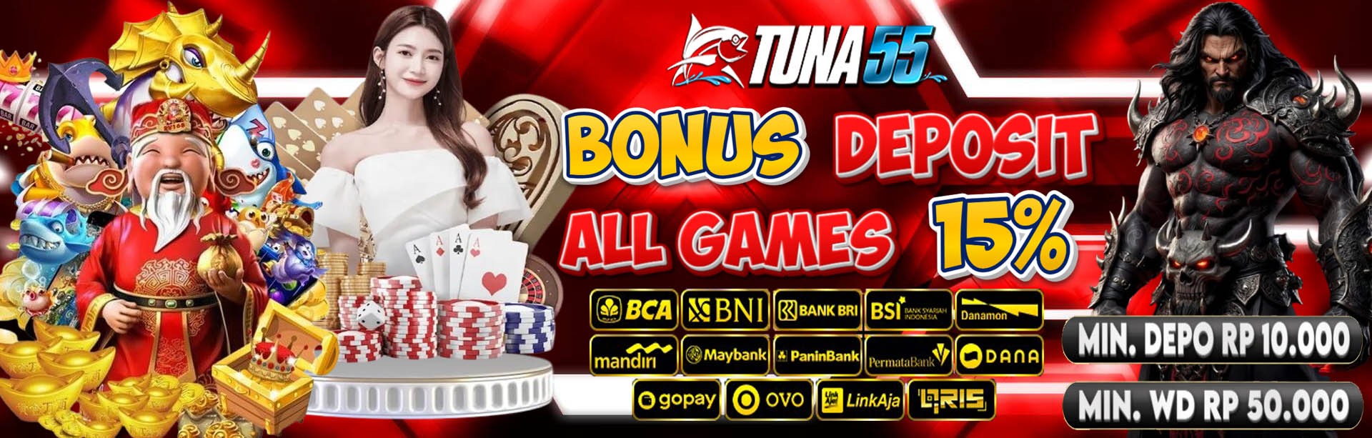 Bonus Deposit Harian 15% - Tuna55